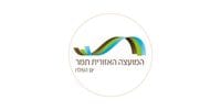 לוגו המועצה האזורית חפר: גרפיקה גלית ירוקה וכחולה, שם הרשות המקומית.